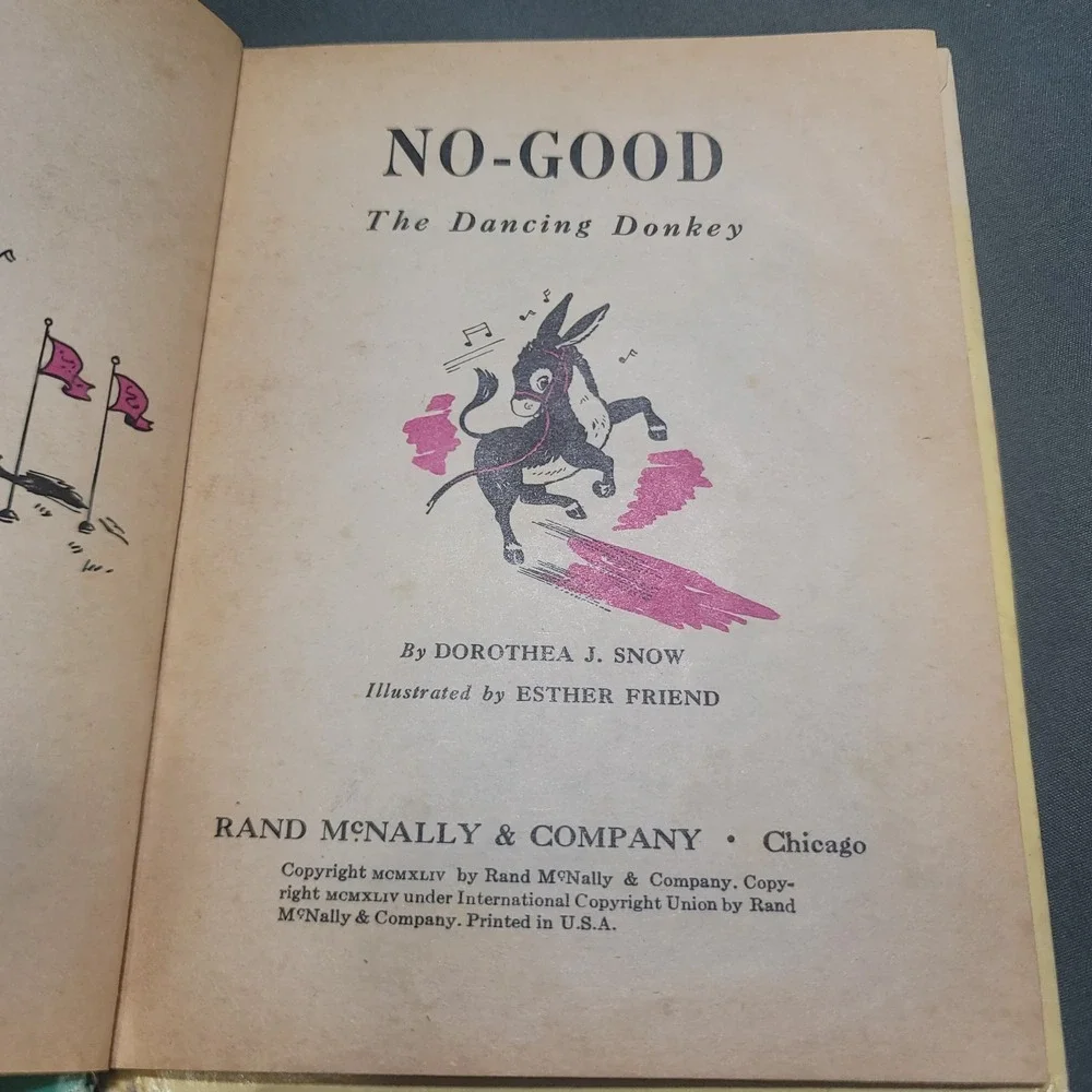 1944 No-Good Dancing Donkey Book Elf #653 Rand McNally Junior